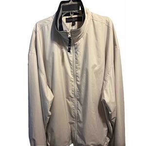 Tommy Hilfiger Golf Men's XXL Beige Mesh Lined Polyester Zip Windbreaker Jacket